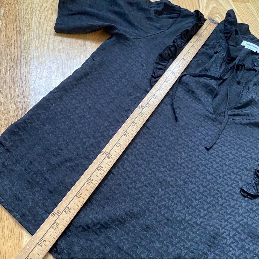 Zadig & Voltaire Black Ruffle Tie-Neck Blouse - Picture 7 of 8
